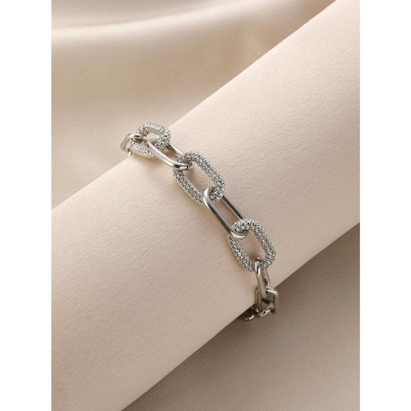 Rhinestone crystal chunky Chain Bracelet gold - Picture 3 of 8